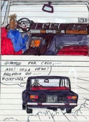 Fiat 124 - le vignette disegnate da Paolo